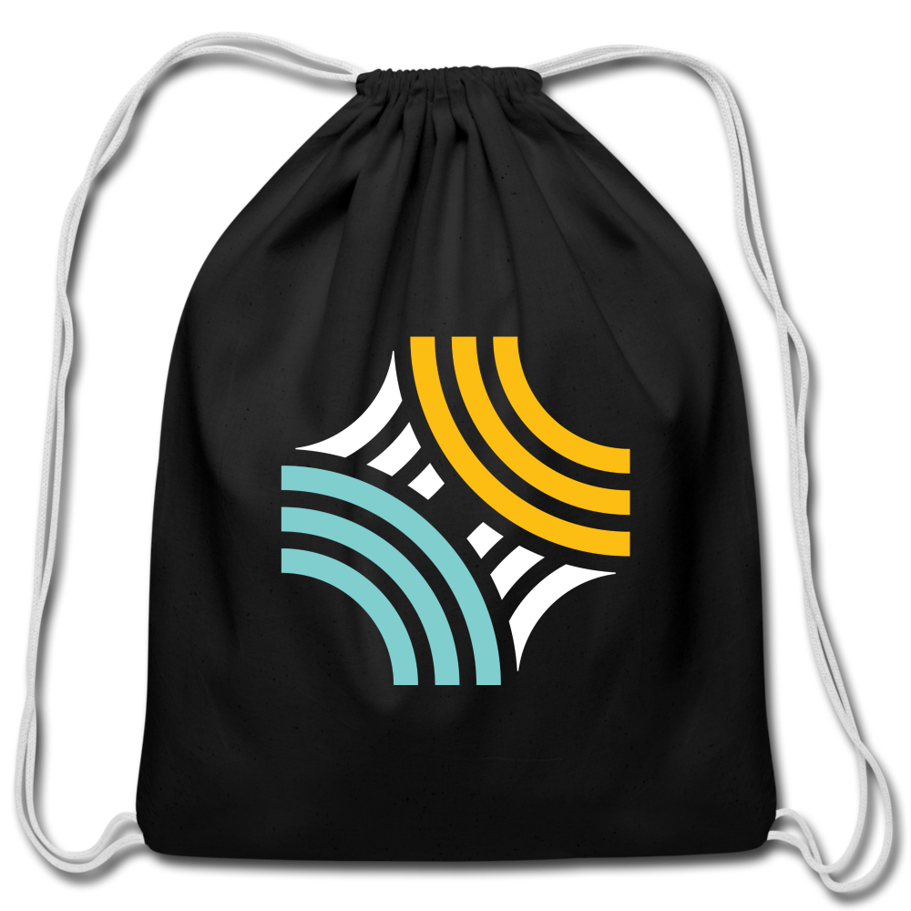 Cotton Drawstring Bag - black