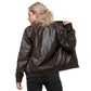 Faux Leather Bomber Jacket